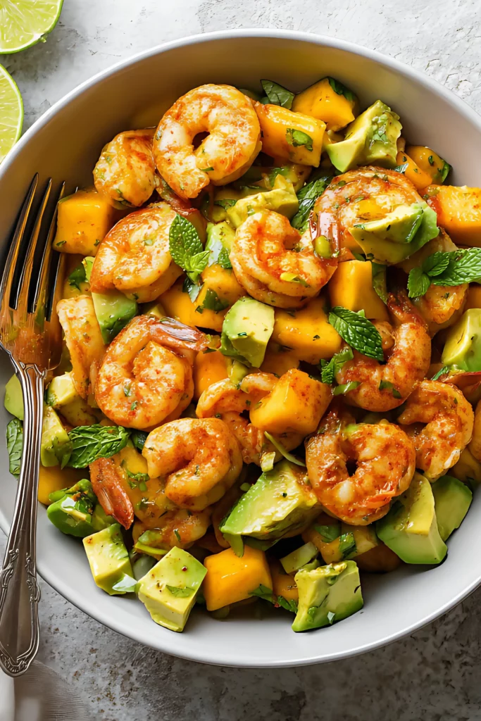 Salade de Crevettes à la Mangue et à l'Avocat